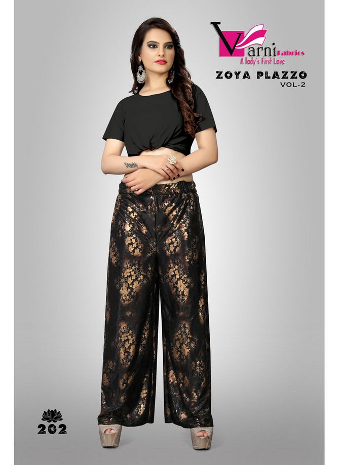 VARNI ZOYA PLAZZO VOL-2 LATEST COLLECTION OF LYCRA PRINTED PLAZZO 